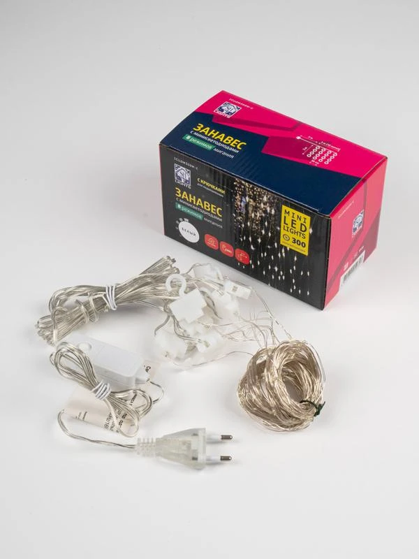 Гирлянда "Занавес" ICLLDM300W-C 300LED LED 3х3м 8режимов IP20 бел. SHLights 4690601054357 4