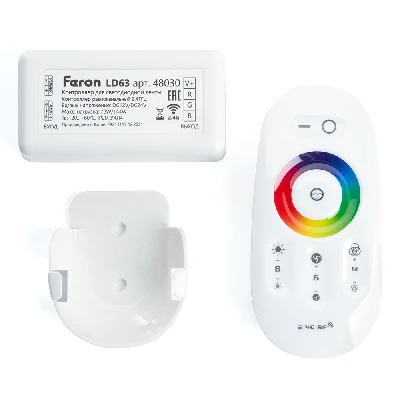 Контроллер RGB для светодиодной ленты с П/У белый, 12-24V, LD63 48030
