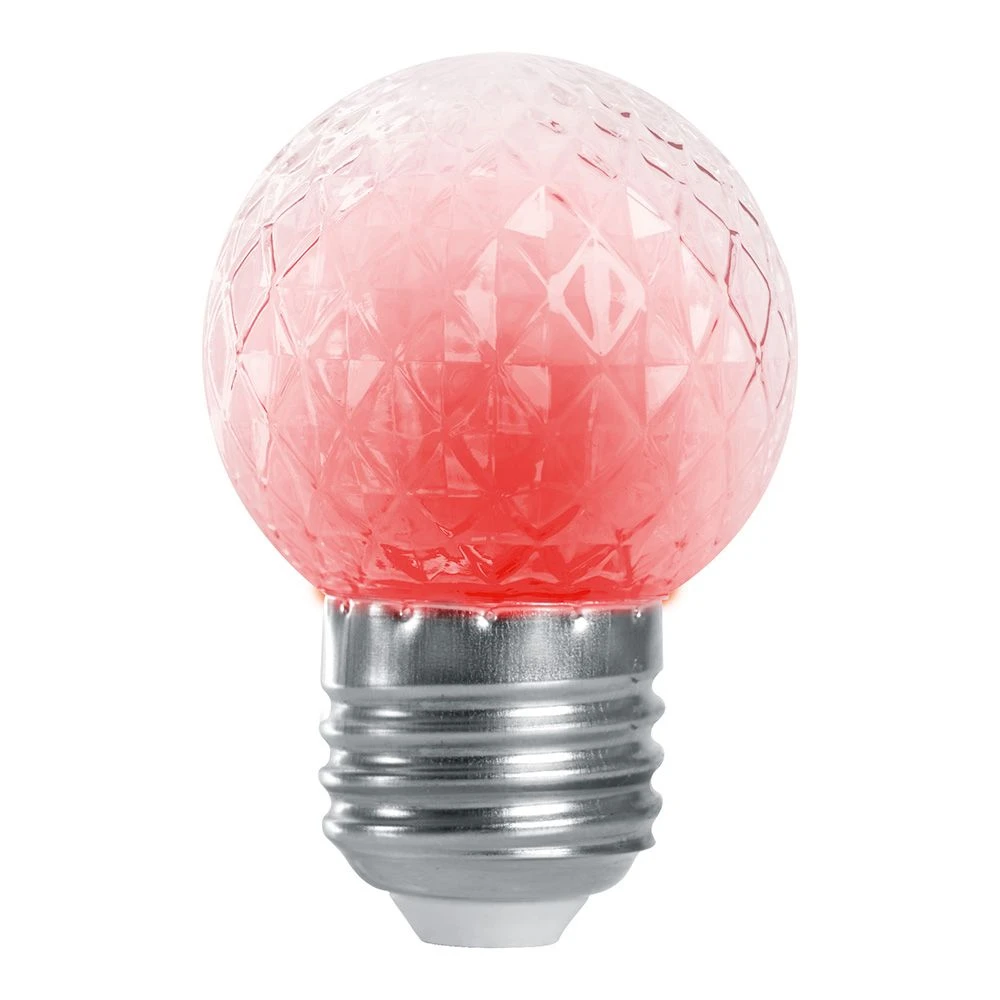 Лампа-строб Feron LB-377 Шарик прозрачный E27 1W 230V красный 38210 1