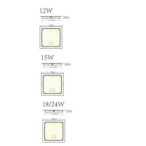 Светильник светодиодный LED 18-15-6K 15Вт 6500К даунлайт квадратный встраив. IP40 Эра Б0057428 1