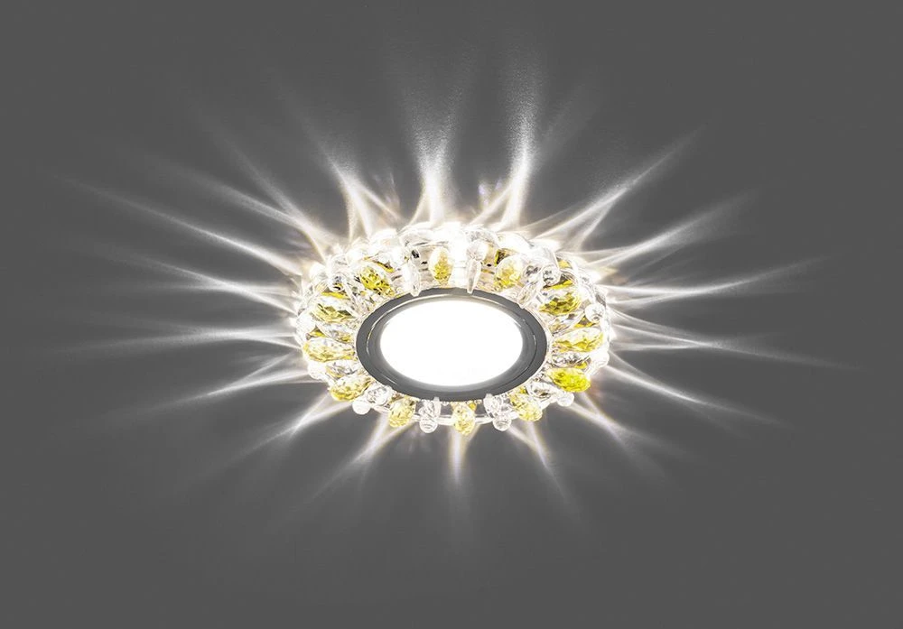 Светильник встраиваемый с белой LED подсветкой Feron CD916 потолочный MR16 G5.3 прозрачный-желтый 28989 1