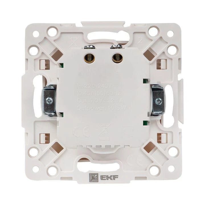 Розетка USB 2-м Стокгольм 2.1А механизм бел. PROxima EKF EYR16-028-10-2USB 4