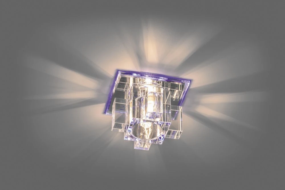 Светильник встраиваемый с разноцветной LED подсветкой Feron 1525 JCD9 прозрачный 27796 2