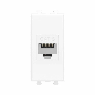 Розетка компьютерная 1мод. Avanti "Белое облако" RJ45 кат.6 без шторок модульная механизм DKC 4400691