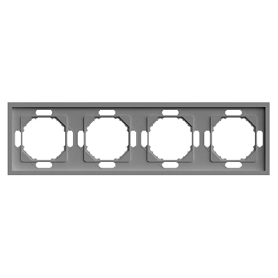 Рамка STEKKER, PFR00-5004-10 4-местная, серия Эмили, платиново-серый, soft touch 49965