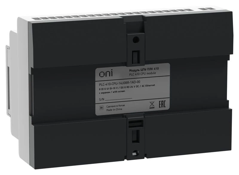 Модуль ЦПУ ПЛК 410 8 DI 6 UI (0-10В/DI) 8 RO 12В-24В DC или 24В AC с Ethernet портом с экраном ONI PLC-410-CPU-14U08R-1AD-00 7