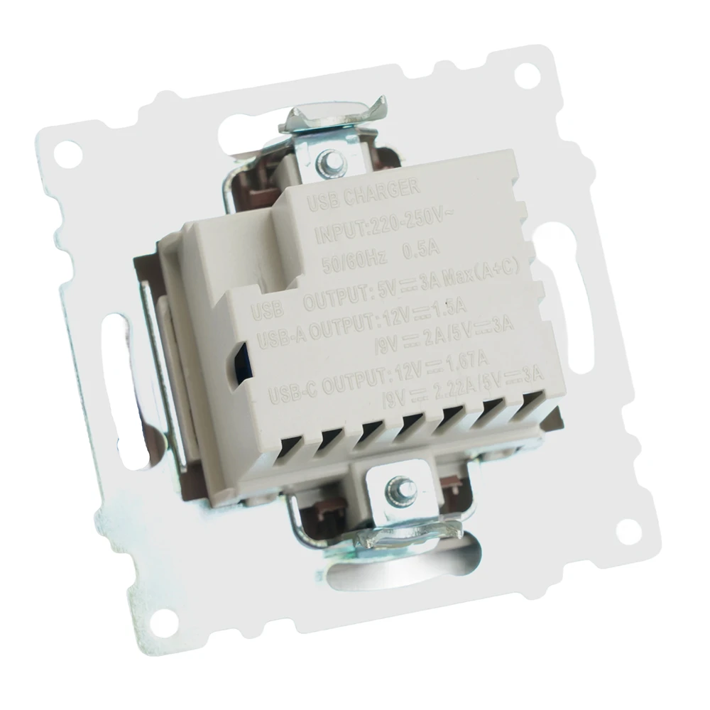 Розетка 2-местная USB + type C, STEKKER GLS10-7116-04, 250В, 3А, max 20W,серия Катрин, шоколад 50057 6
