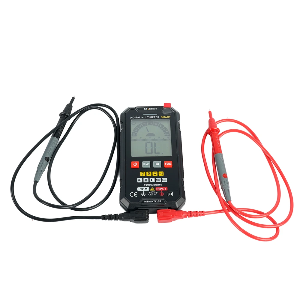 MTM HT125B Мультиметр цифровой, 4000 отсчетов, 2 батареи тип ААА 1,5В, автоматический, черный 49995 6