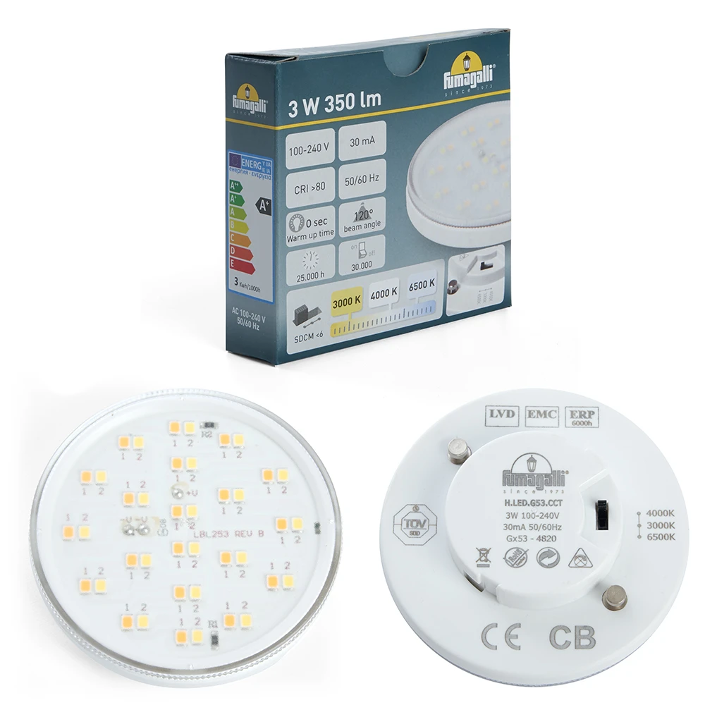 Светильник ландшафтный, Fumagalli DS1.563.000.LXG1K, 3W 230V GX53 серый 11635 7