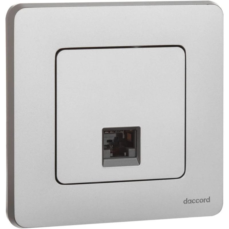 Розетка компьютерная СП Inspiria RJ45 кат.5E UTP IP20 алюм. IEK 673827 2