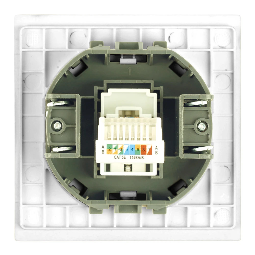 Розетка компьютерная 1-местная RJ-45 (механизм), STEKKER, серия Мия, RST00-3117-01, белая магнолия 50436 4