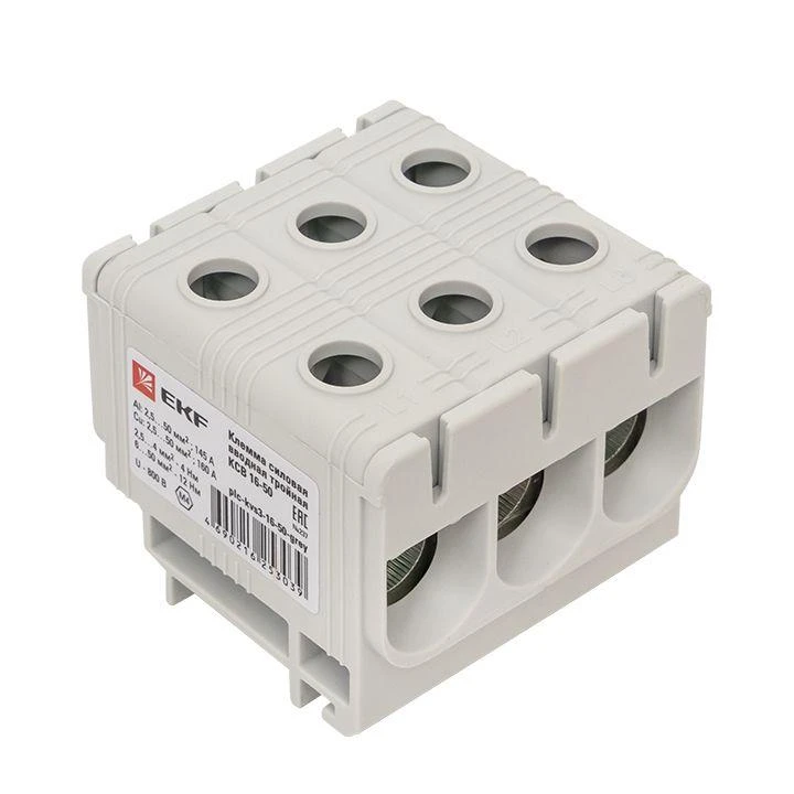 Клемма силовая вводная тройная КСВ 16-50кв.мм сер. PROxima EKF plc-kvs3-16-50-grey 1