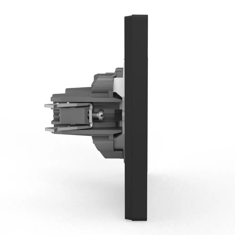 Розетка 1-м СП Pixel 16А IP20 без заземл. в сборе карбон TOKOV ELECTRIC TKE-PX-R1F-C14 3