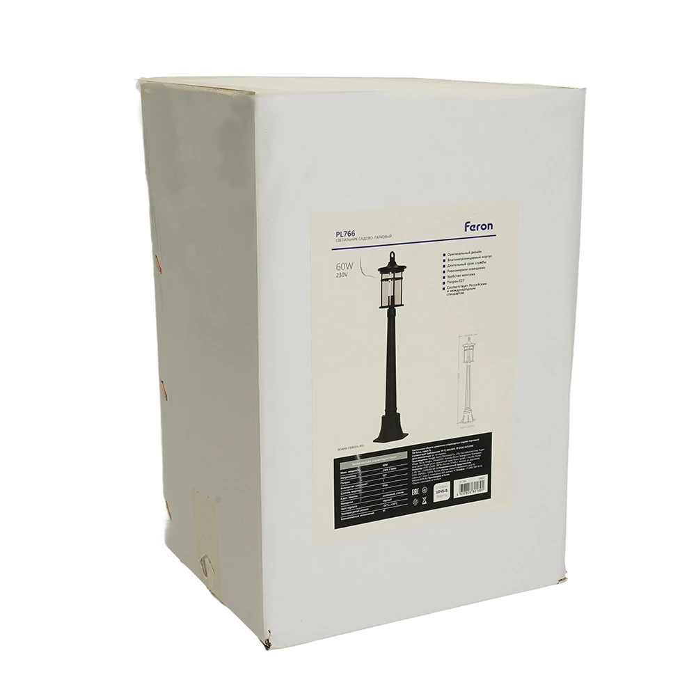 Светильник садово-парковый Feron PL766, столб 60W 230V E27, черный 51820 8