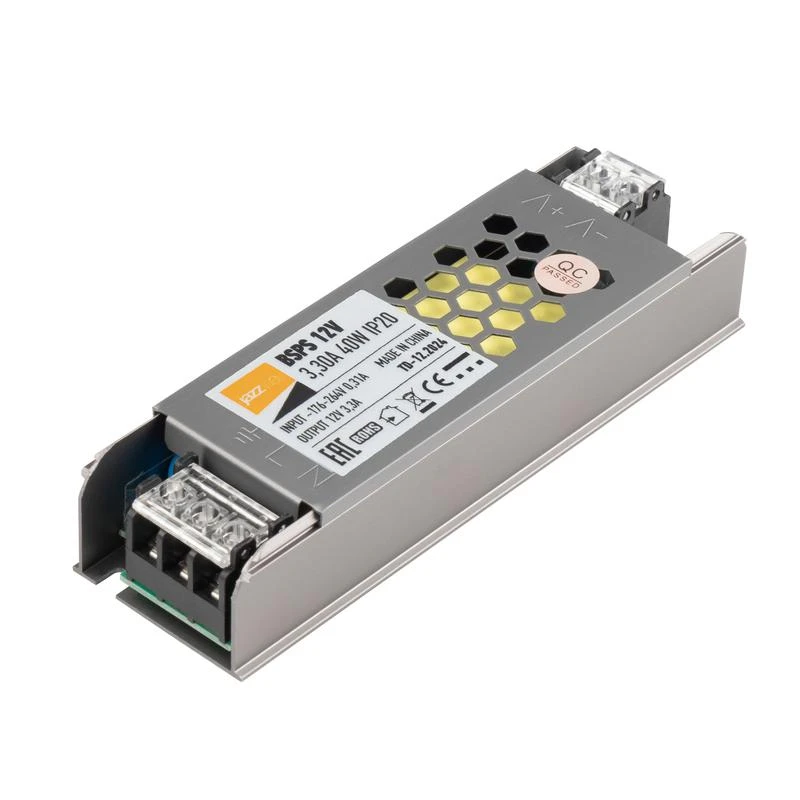 Блок питания для светодиод. ленты BSPS 40Вт 3.3А 12В IP20 метал. JazzWay 3329334A 6