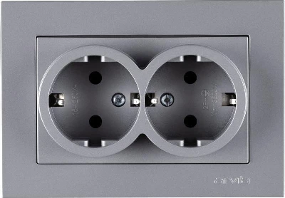 Розетка 2-м СП KAREN 16А IP20 с заземл. в сборе сер. ARVIA 20 03 2000 907