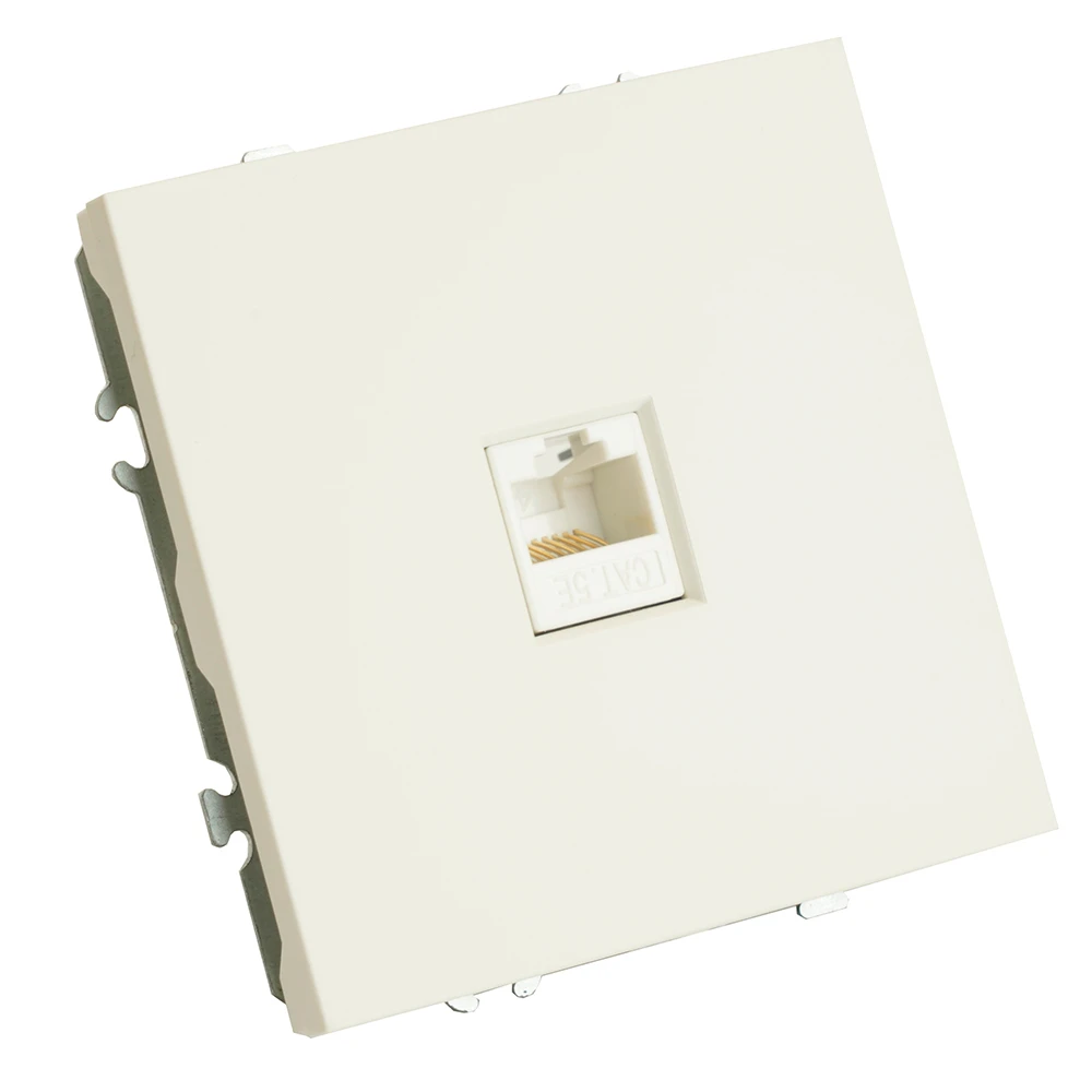 Розетка компьютерная 1-местная RJ-45 (механизм), STEKKER, серия Эмили, RST00-5117-01, белый фарфор, soft touch 49873 1