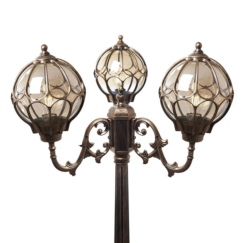 Светильник садово-парковый Feron PL3810, 3*100W, 230V, E27, черное золото (столб) 48224 1