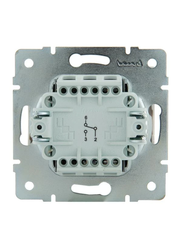 Переключатель проходной 1-кл. СП Rain IP20 механизм бел. LEZARD 703-0288-105 2