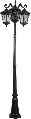 Светильник садово-парковый Feron PL4039 столб восьмигранный 3*60W 230V E27, черный 11420