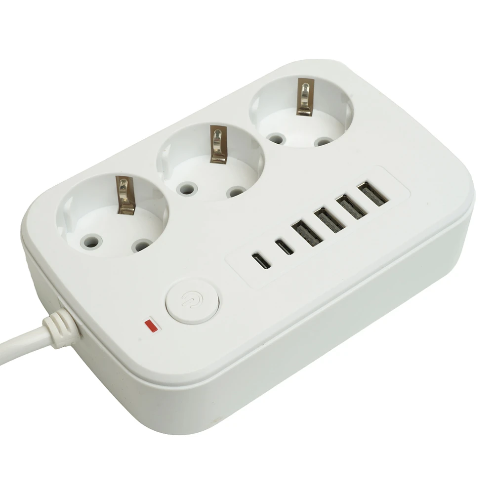 Удлинитель 3-местный c/з 3x1 мм2, 3 м, 250В, 10А, 4USB+2Type-C 2,4А, серия Home, белый STEKKER HM09-36-02 49979 7