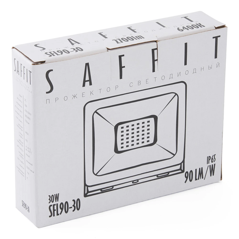 Светодиодный прожектор SAFFIT SFL90-30 IP65 30W 6400K белый 55072 6