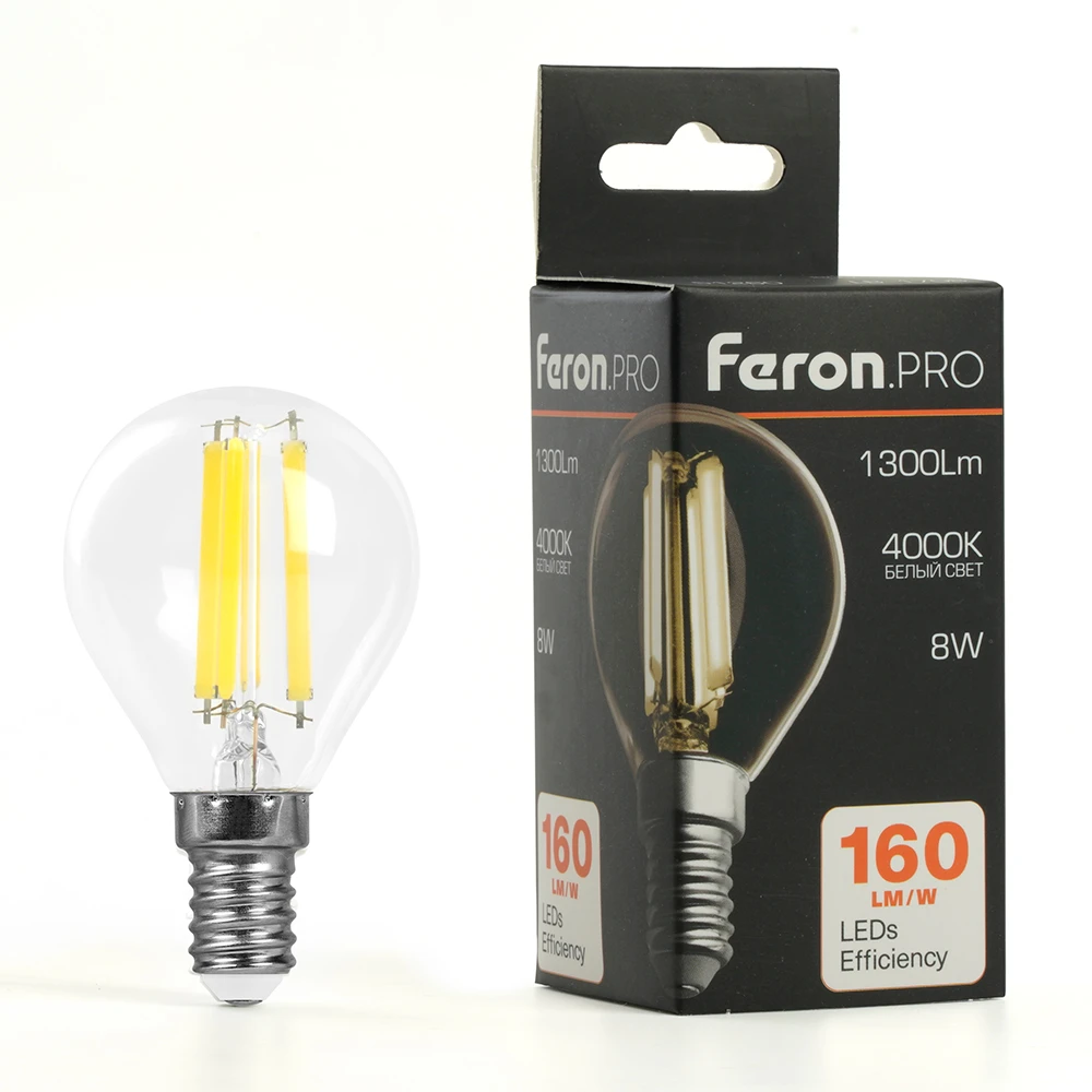 Лампа светодиодная Feron.PRO LB-1708 Шарик E14 1300LM 8W 175-265V 4000K 51260 8