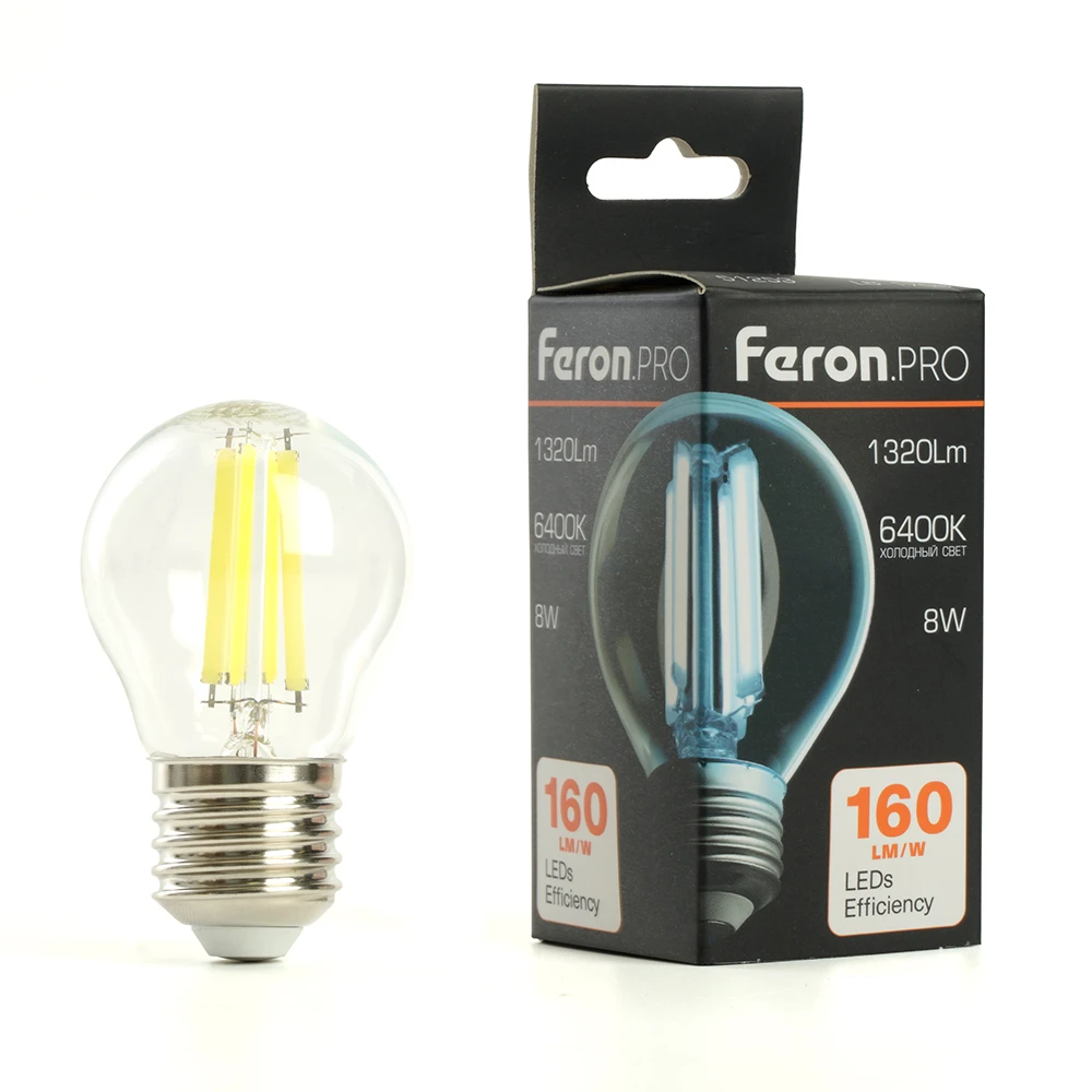 Лампа светодиодная Feron.PRO LB-1708 Шарик E27 1320LM 8W 175-265V 6400K 51255 7