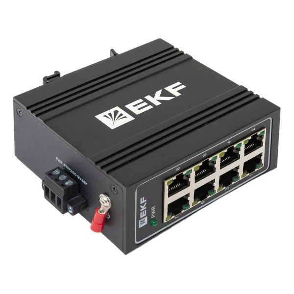 Коммутатор неуправляемый промышленный U-8T 8 портов 10/100Base-T(X) RJ45 монтаж на DIN-рейку TSX EKF TSX-U-8T 6