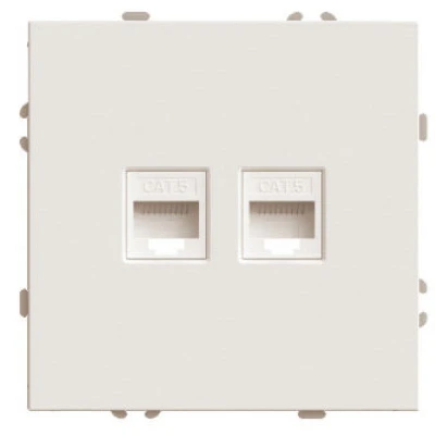 Розетка компьютерная 2-местная RJ-45 (механизм), STEKKER, серия Эмили, RST00-5111-08, кашемир, soft touch 49900