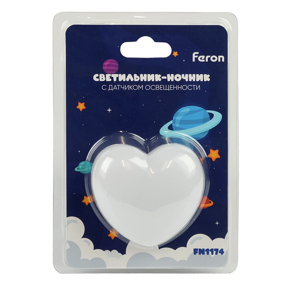 Светильник ночник Feron FN1174 0,5W 220V, белый 53297 7