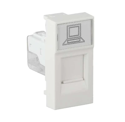 Розетка компьютерная 1-м RJ45 1А IP20 45х22.5 модульная бел. Ruvinil АДЛ 13-902