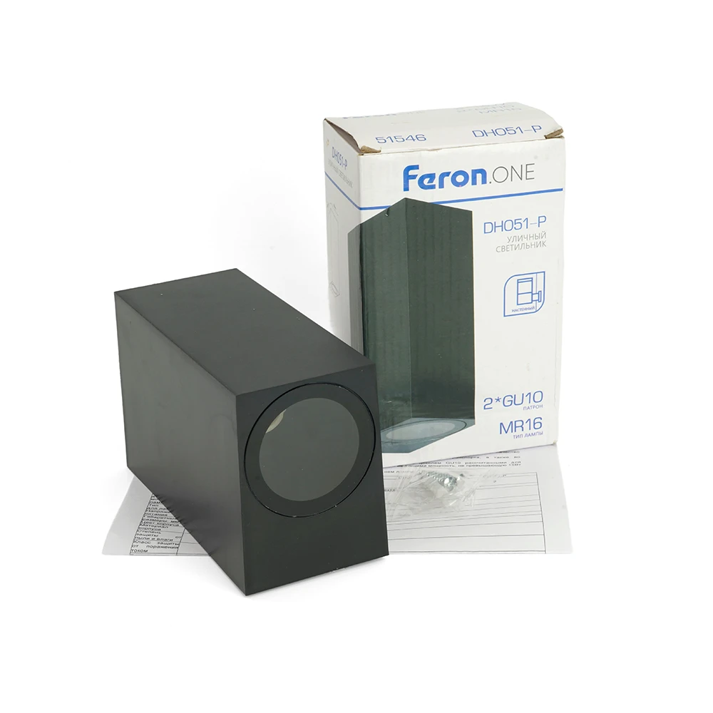 Светильник садово-парковый Feron.ONE DH051-P,на стену, 2*GU10 220-240V, черный пластик 51546 12