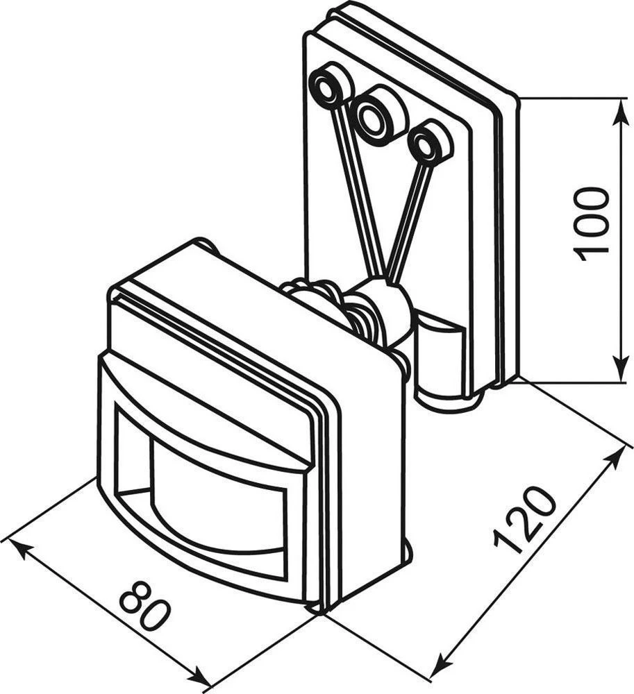 Датчик движения 1200W 12m 120° черный, SEN14/LX01 22002 1
