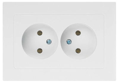 Розетка 2-м СП Accent 6-204-01 16А IP20 250В 2P AL/CU бел. Intro Б0063447