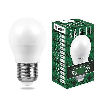 Лампа светодиодная SAFFIT SBG4509 Шарик E27 9W 230V 4000K 55083