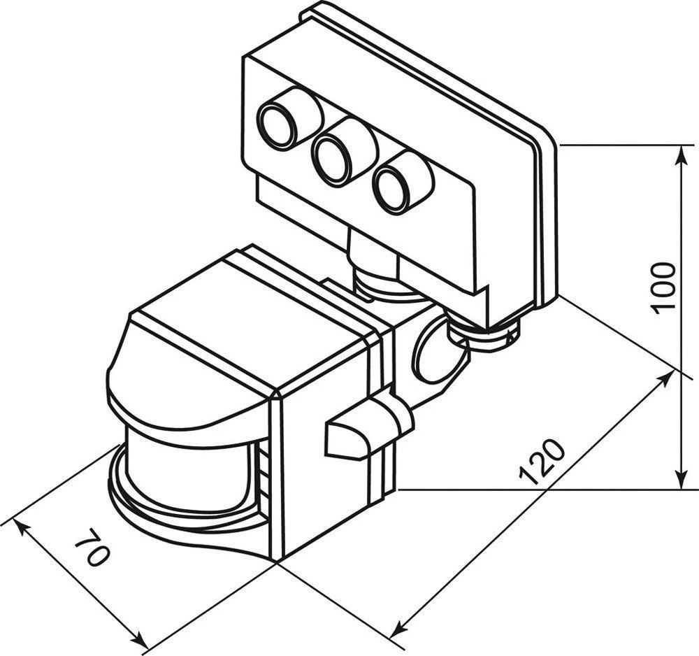 Датчик движения 1200W 12m 120° черный, SEN15/LX02 22004 1