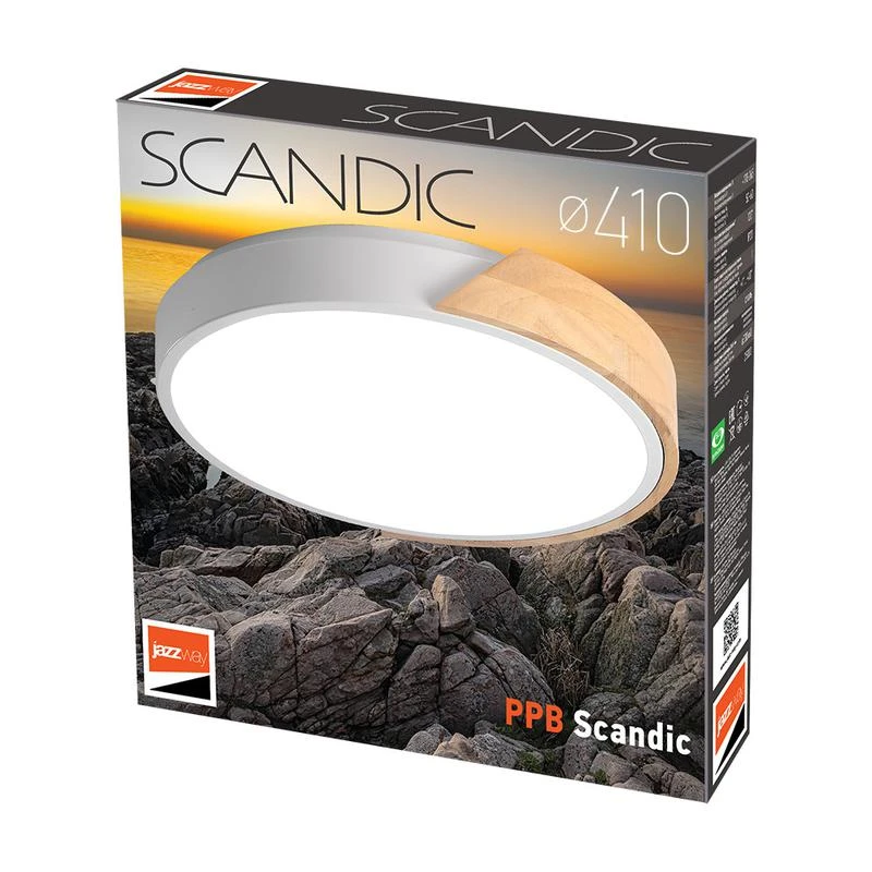 Светильник светодиодный декоративный PPB Scandic-R 36Вт 4000К IP20 настенно-потолочный бытовой WH/W JazzWay 5036956 5