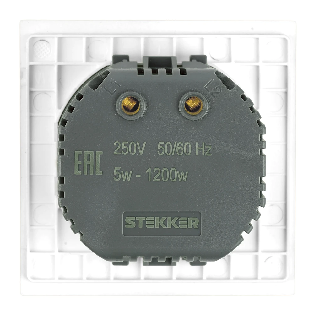 Выключатель диммирующий (механизм), STEKKER, 250В, 1200W, серия Мия, RSW10-3106-01, белая магнолия 50566 4