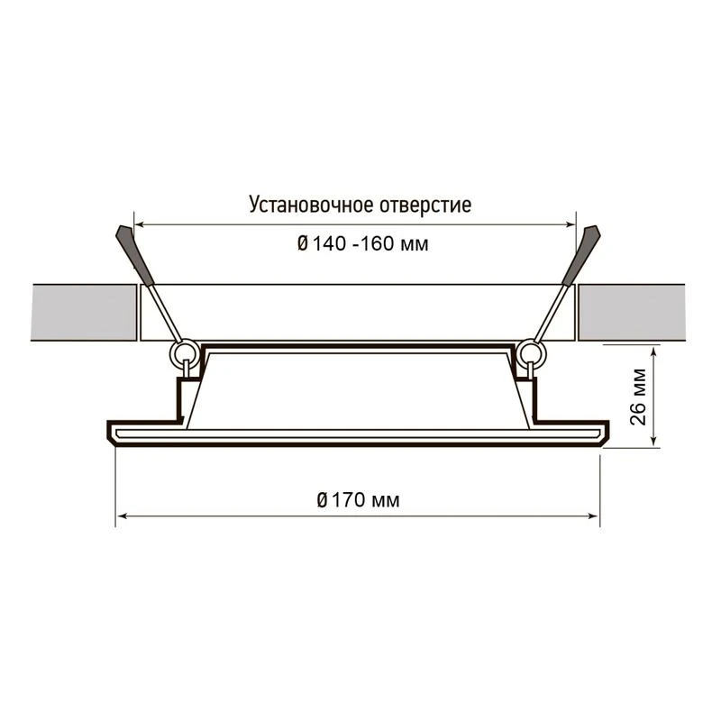 Светильник светодиодный PLED DL7 18Вт 6500К IP54 1530лм WH встраив. бел. Pro JazzWay 5069107 5