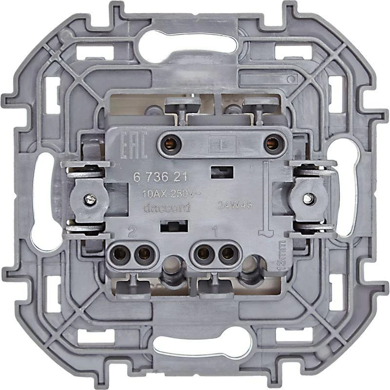 Выключатель 2-кл. Inspiria 10А IP20 250В 10AX механизм сл. кость IEK 673621 3
