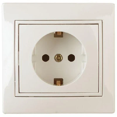 Розетка 1-м СП Plano 1-202-02 16А IP20 250В 2P+E Schuko сл. кость Intro Б0053876