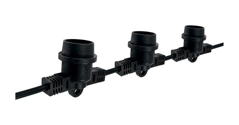 Гирлянда уличная "Белт-лайт" PBL-S20/L06+1.5 Black E27 IP65 6м 20ламп 1.5м шнур соедин. в линию max750Вт (лампы не в компл.; возможно использов. с фитолампами в теплице) Pro JazzWay 5040540A 4