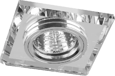 Светильник встраиваемый с белой LED подсветкой Feron 8150-2 потолочный MR16 G5.3 серебристый 28491