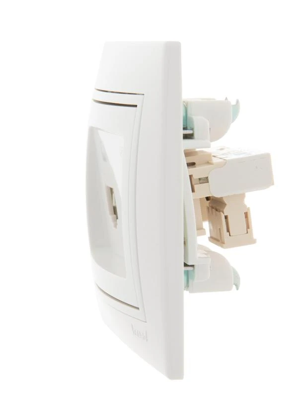 Розетка компьютерная + телефонная 2-м СП Mira RJ45 + RJ11 бел./бел. LEZARD 701-0202-143 2