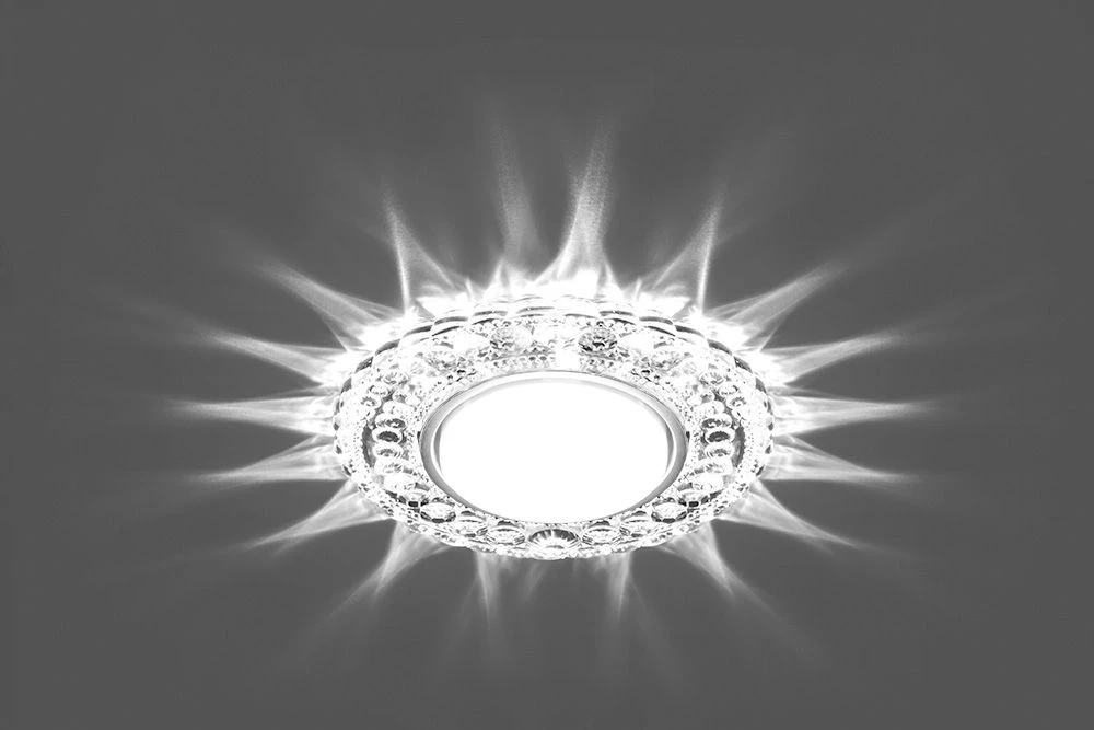 Светильник встраиваемый с белой LED подсветкой Feron CD4024 потолочный GX53 без лампы прозрачный 29538 1
