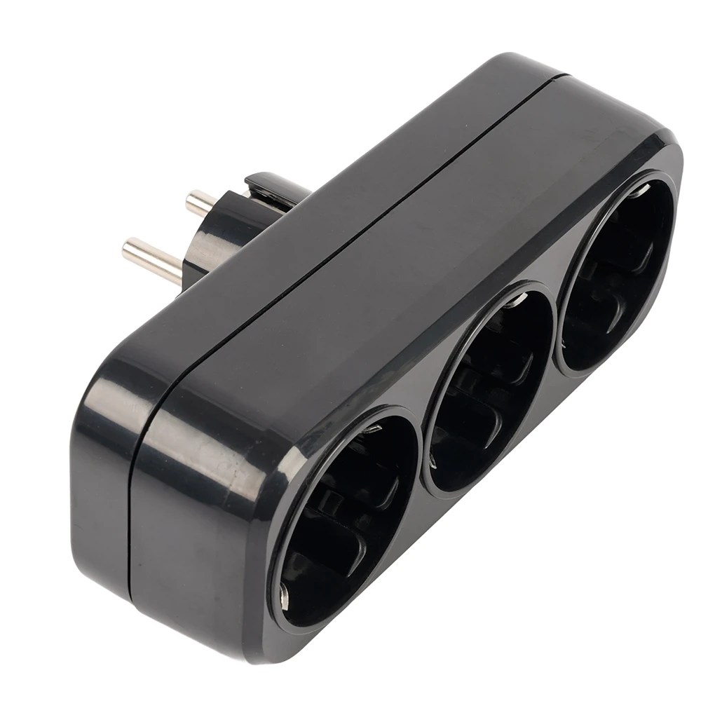 Разветвитель сетевой 3-местный с/з STEKKER ADP16-23-20, 250V, 16A, ABS пластик, черный 50681 1