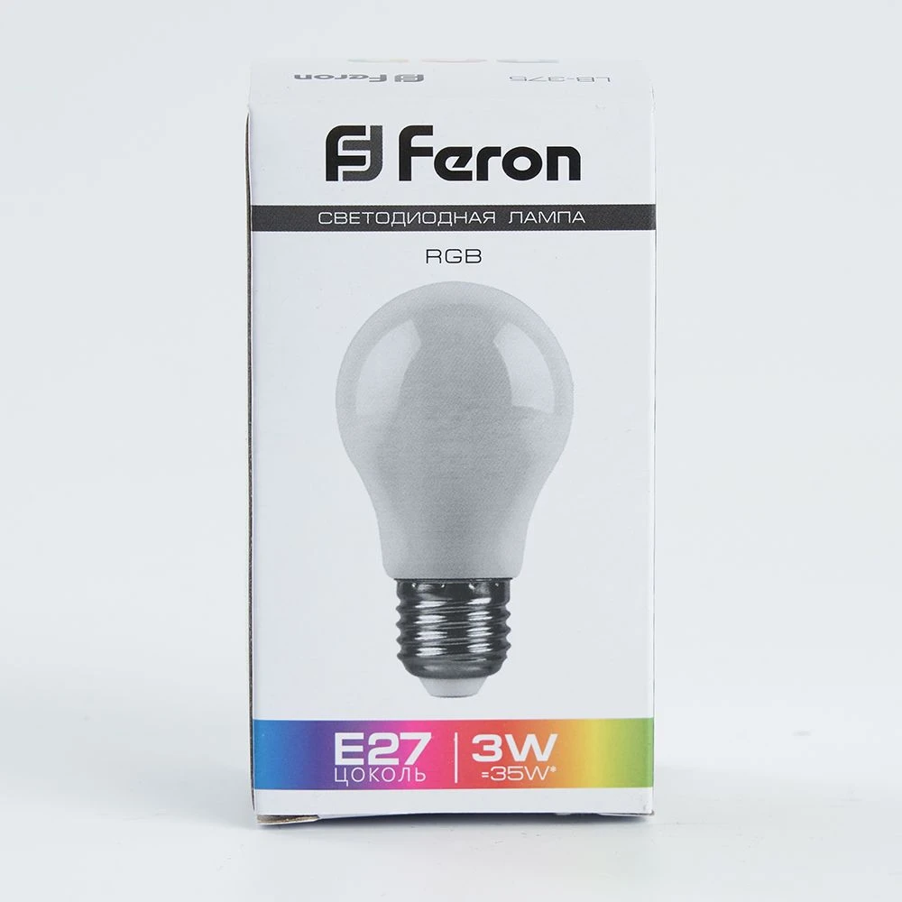 Лампа светодиодная Feron LB-375 E27 3W матовый 230V RGB плавная сменая цвета 38118 4