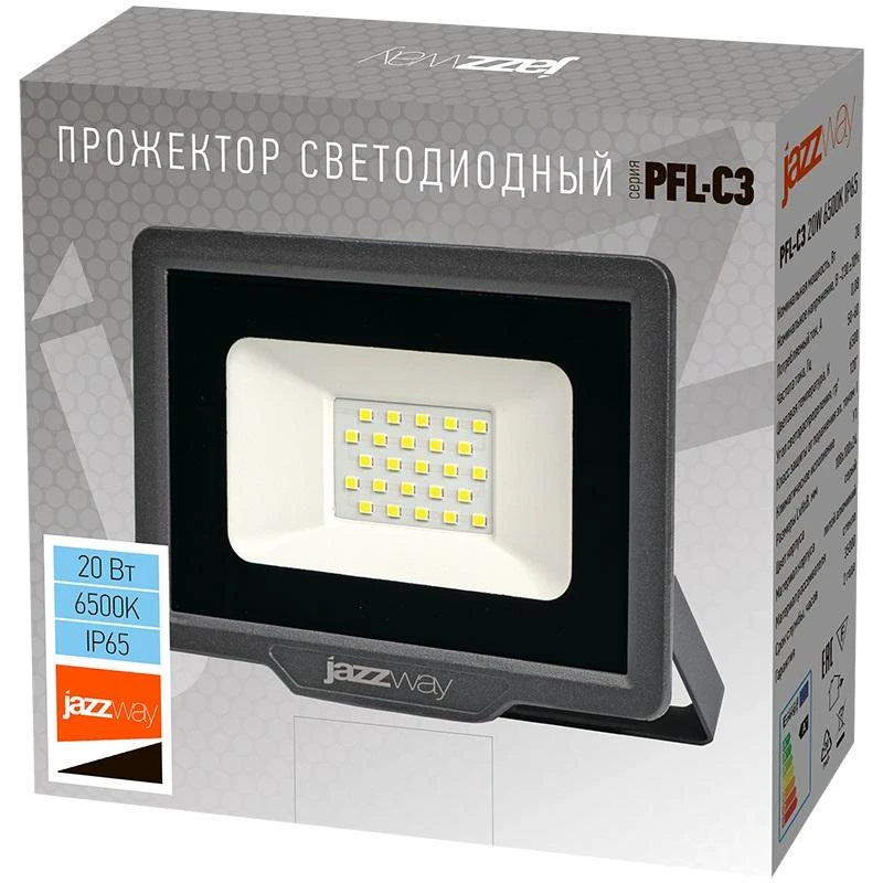 Прожектор светодиодный PFL-C3 20Вт 6500К IP65 ДО закален. прозр. стекло JazzWay 5023543A 4