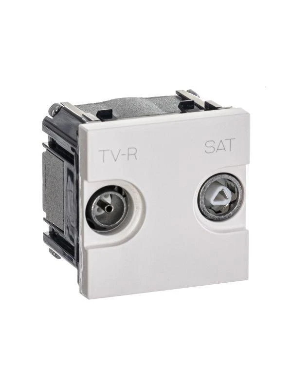 Розетка телевизионная одиночная TV/R/SAT 2мод. Zenit с накладкой бел. ABB 2CLA225130N1101 1